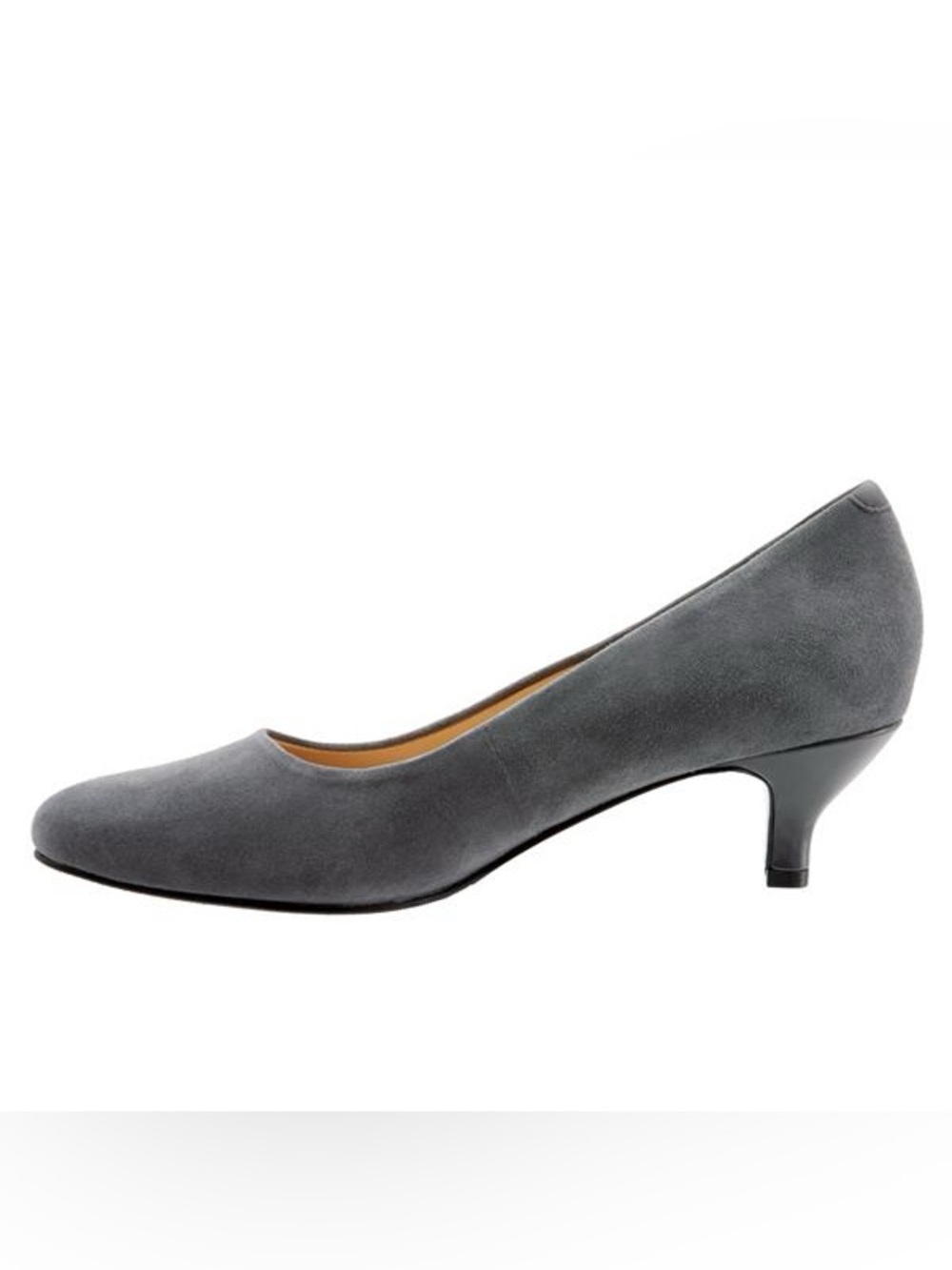 Trotters Kiera Grey Suede Patent Comfort Career Wear Kitten Heel Pumps 8